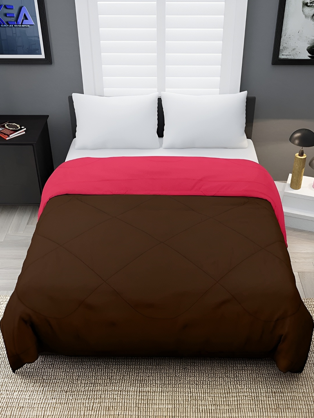 

RF RELAXFEEL Brown & Pink Geometric Heavy Winter 233 GSM Single Bed Comforter