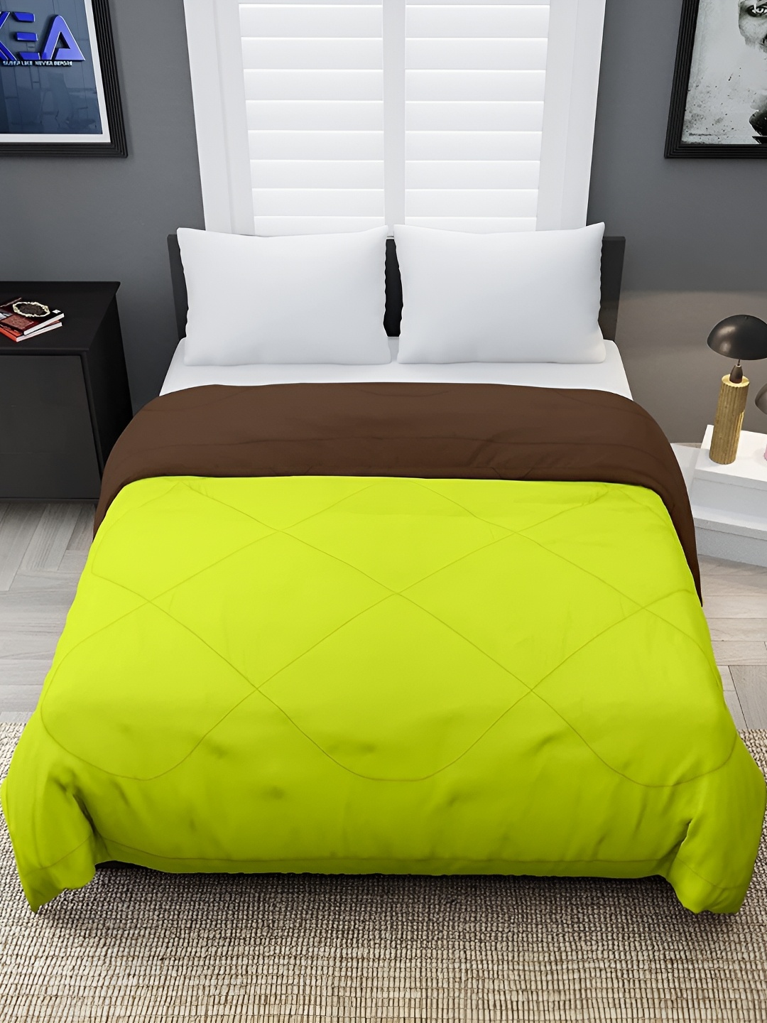 

RF RELAXFEEL Green & Brown Geometric Heavy Winter 233 GSM Single Bed Comforter