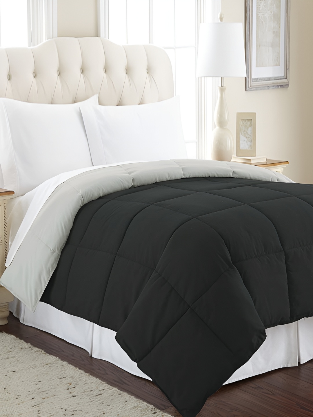 

RF RELAXFEEL Black & Grey Microfiber Heavy Winter 233 GSM Double Bed Comforter