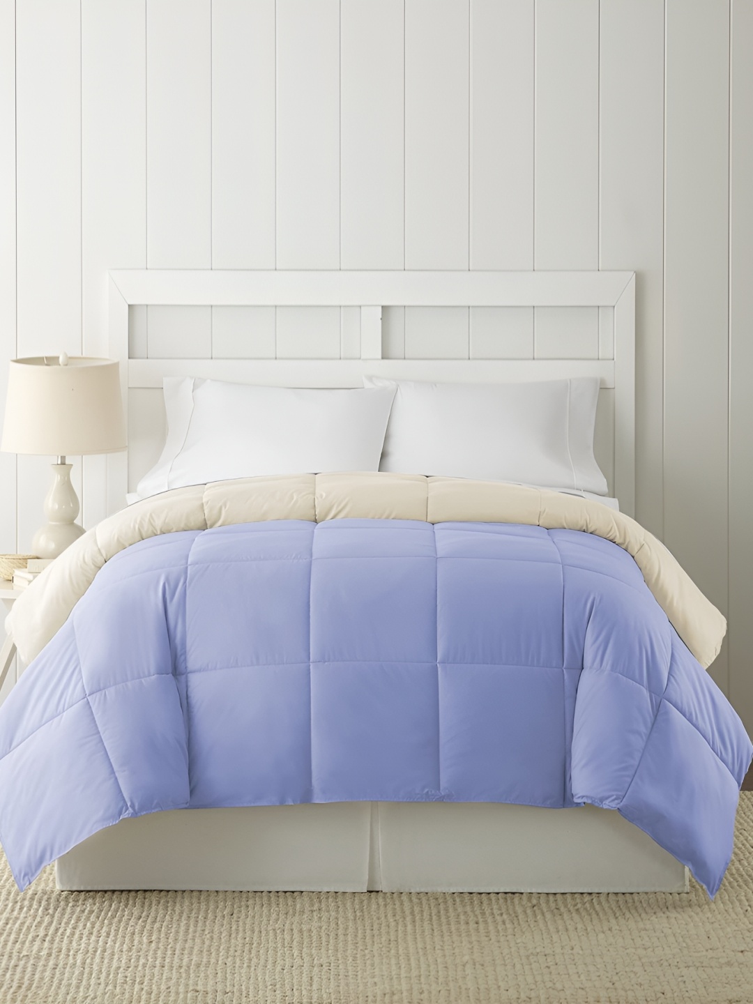 RF RELAXFEEL Blue & Beige Heavy Winter 233 GSM Single Bed Comforter