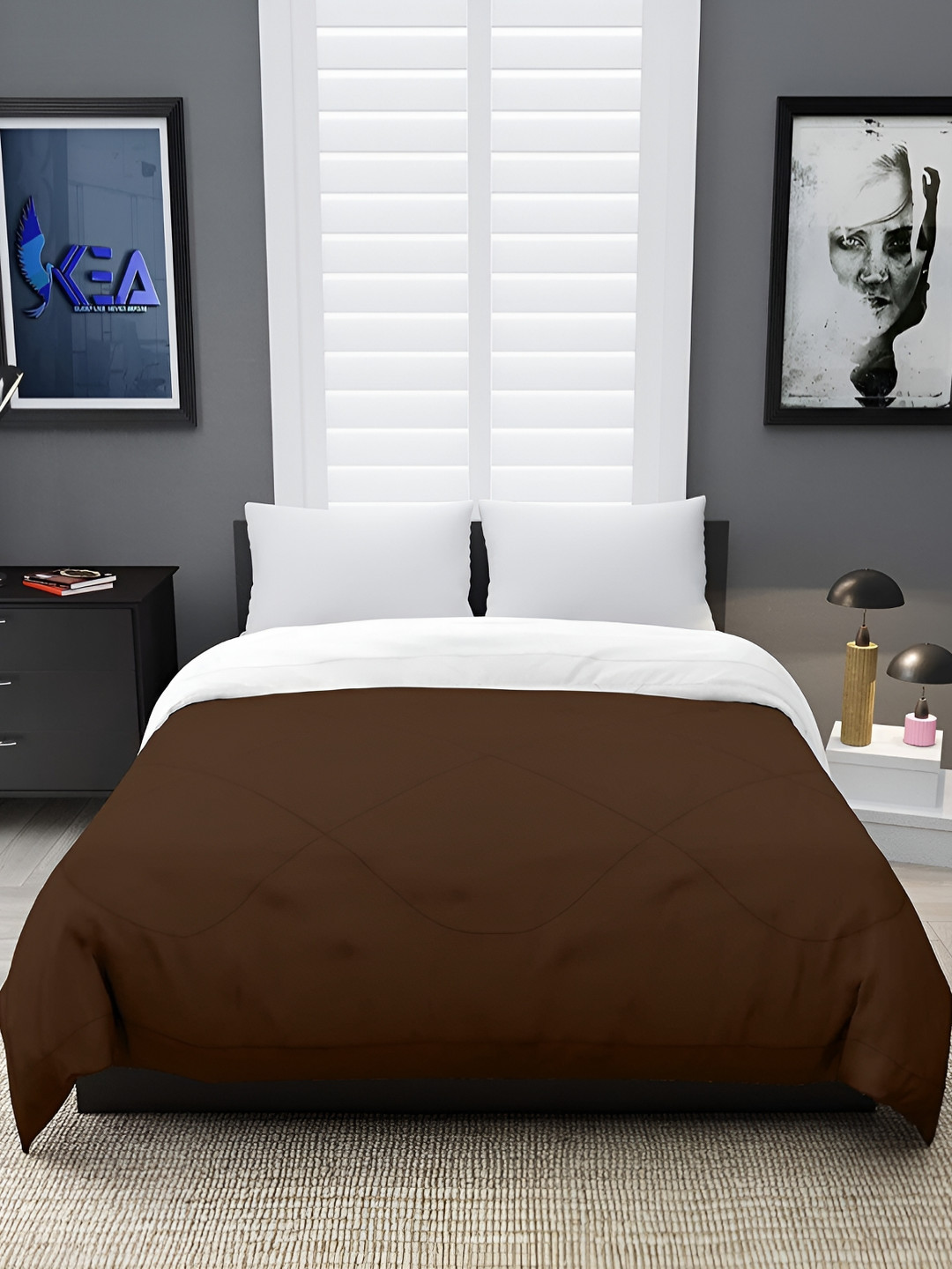 

RF RELAXFEEL Brown & White Heavy Winter 233 GSM Single Bed Comforter