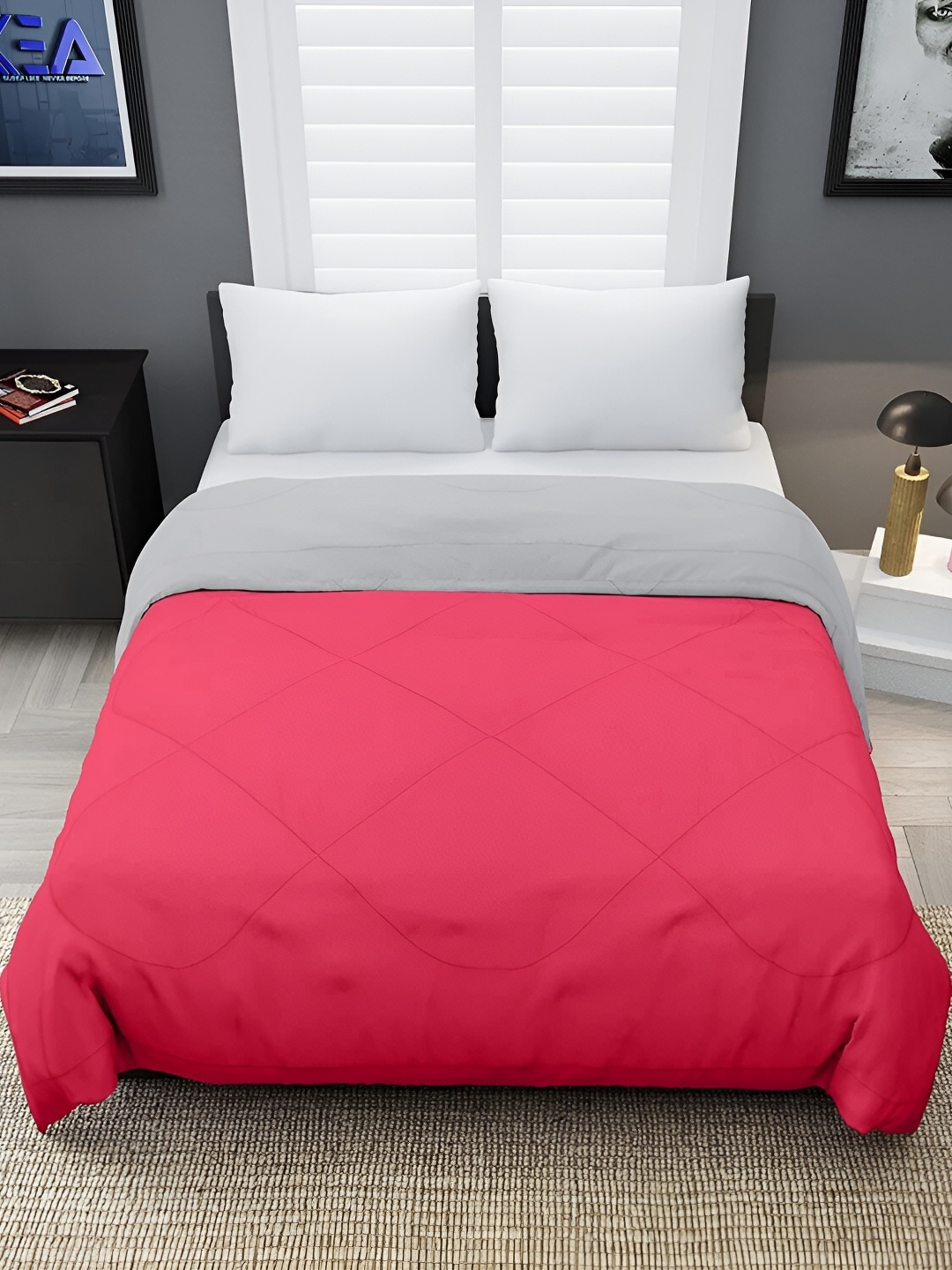 

RF RELAXFEEL Grey & Pink Geometric Heavy Winter 233 GSM Single Bed Comforter