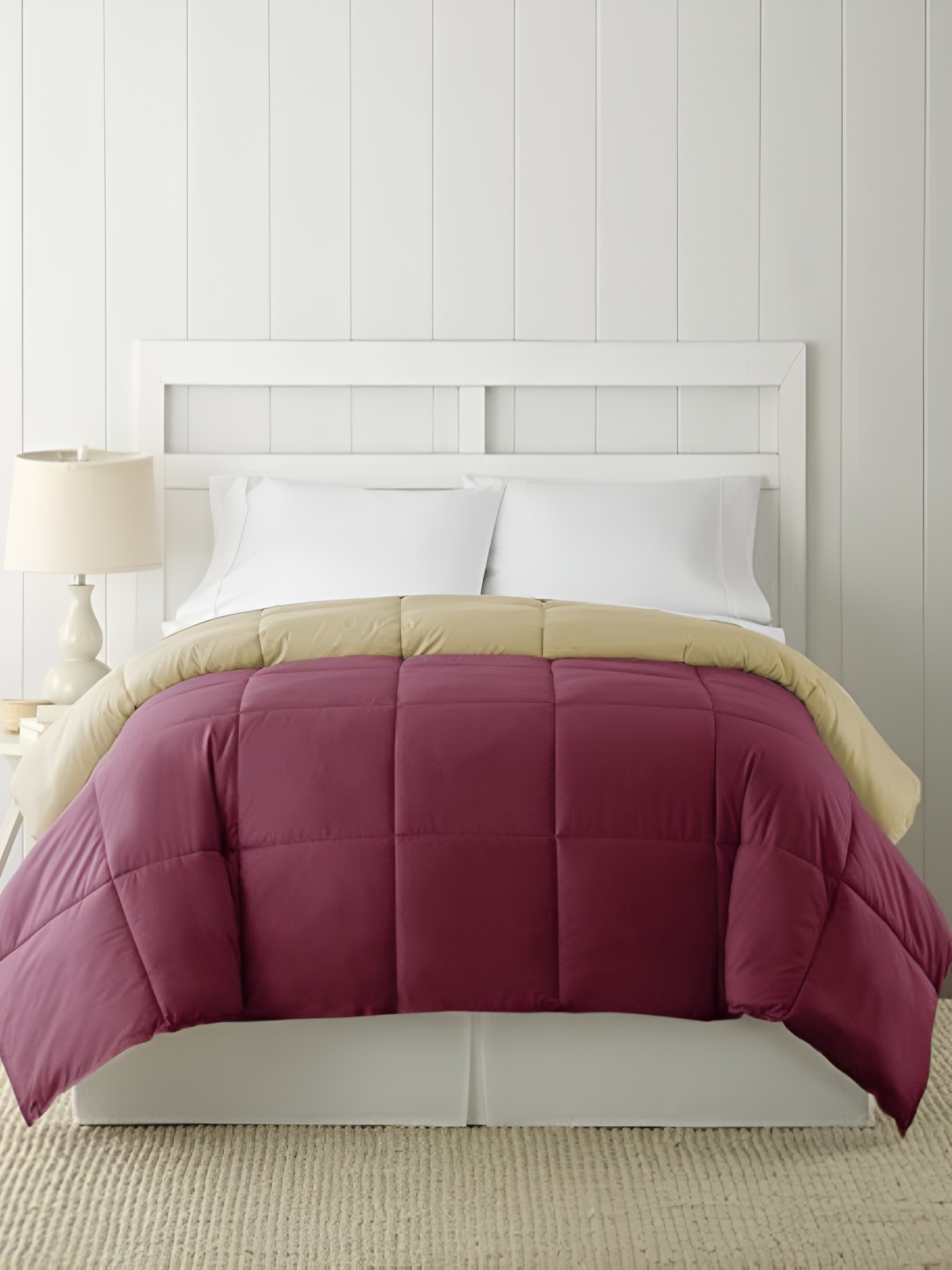 

RF RELAXFEEL Purple & Cream Geometric Heavy Winter 150 GSM Single Bed Comforter