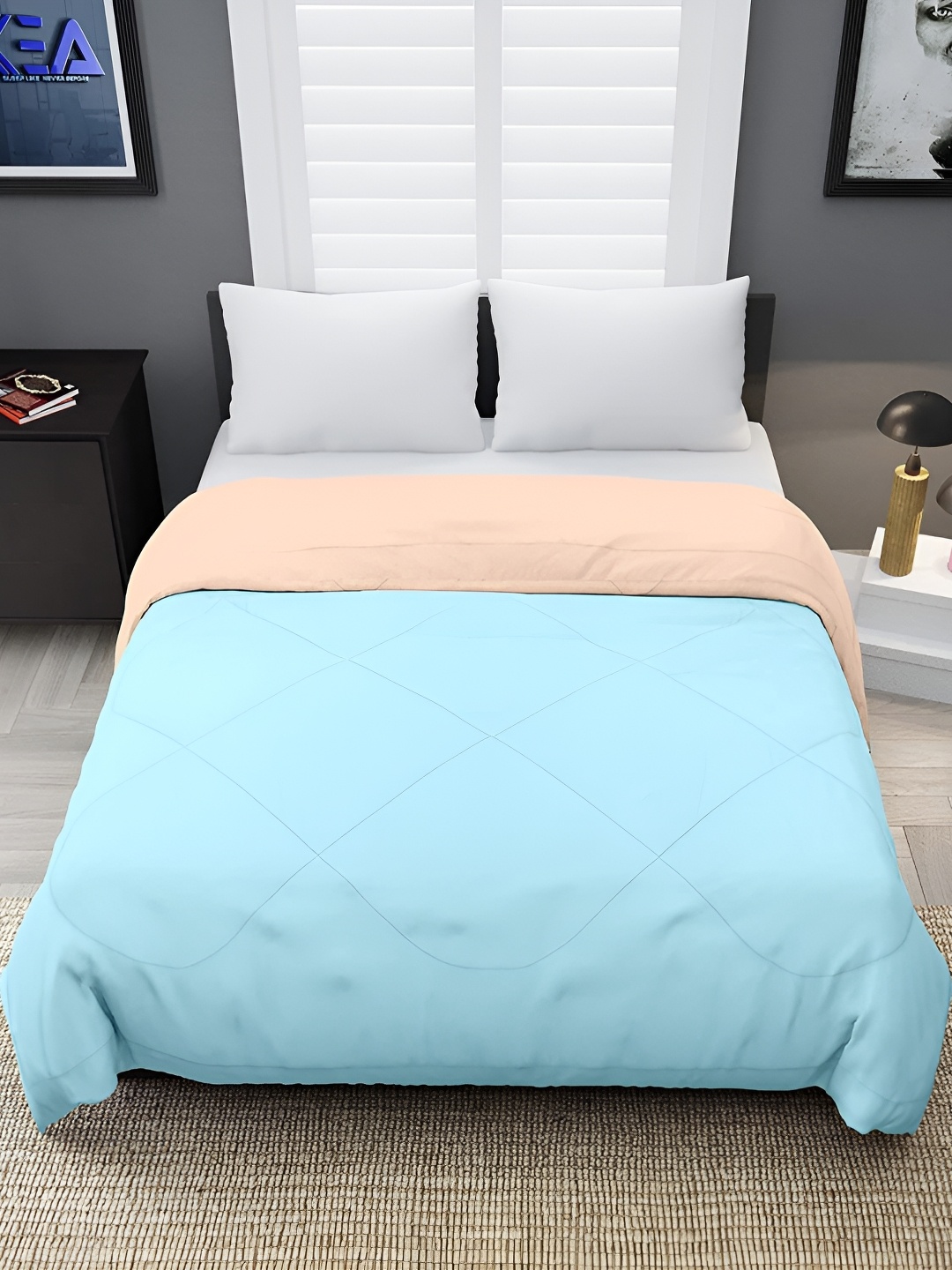 RF RELAXFEEL Peach & Blue Geometric Heavy Winter 233 GSM Double Bed Comforter