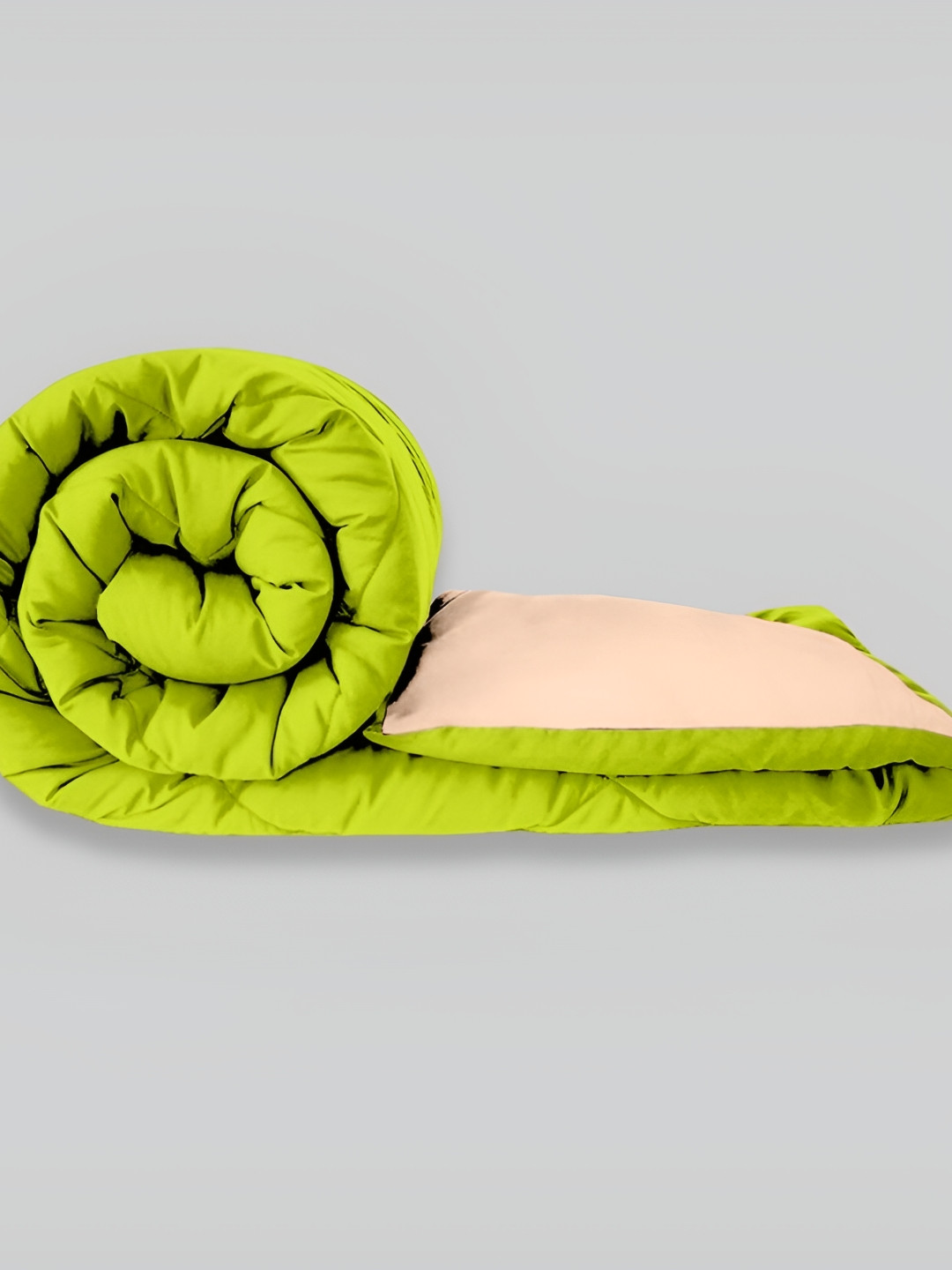 

RF RELAXFEEL Green & Peach Heavy Winter 233 GSM Single Bed Quilt