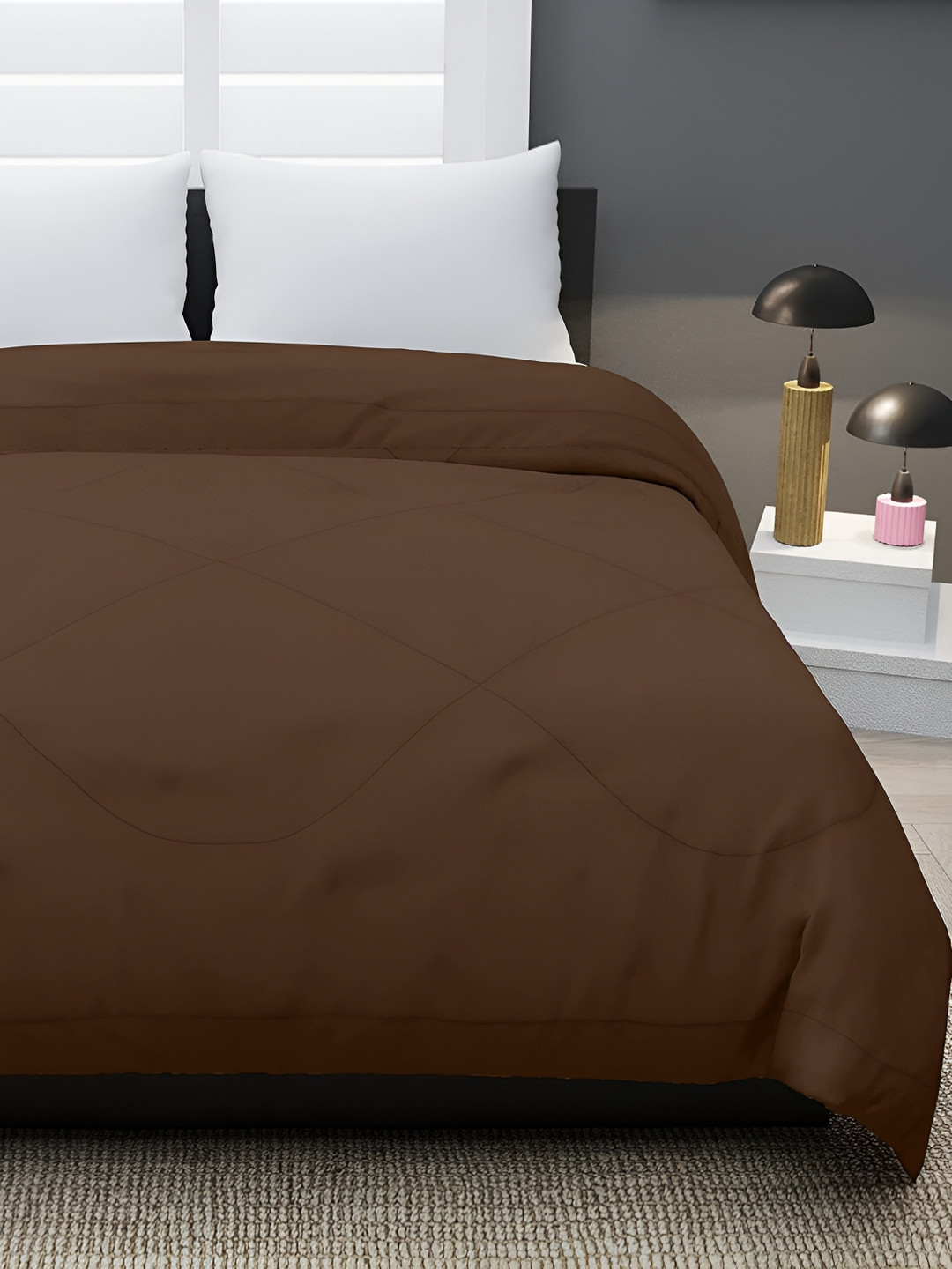 

RF RELAXFEEL Brown Heavy Winter 233 GSM Double Bed Comforter