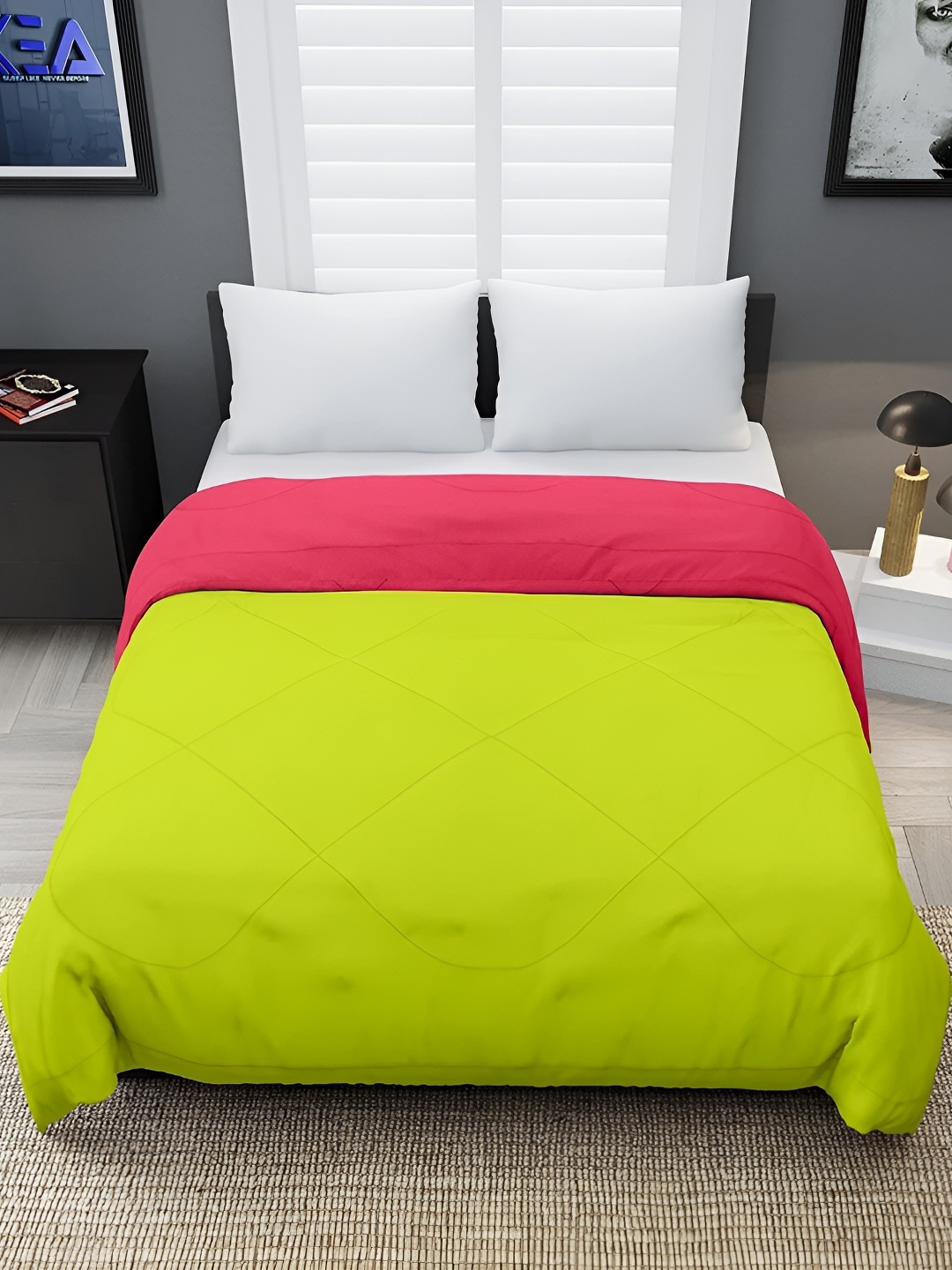 

RF RELAXFEEL Green & Pink Geometric Heavy Winter 233 GSM Single Bed Comforter
