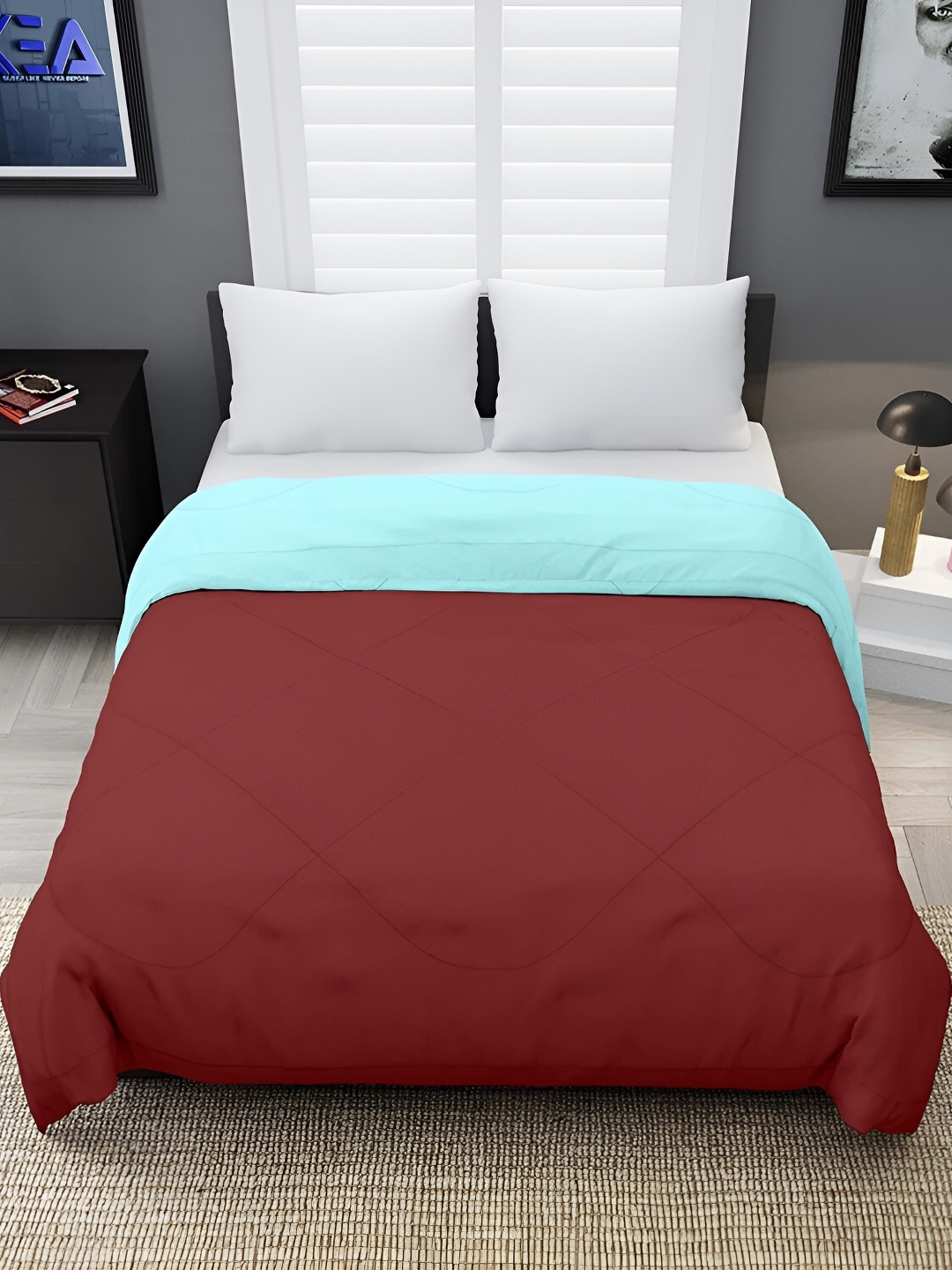 RF RELAXFEEL Blue & Maroon Geometric Heavy Winter 233 GSM Single Bed Comforter