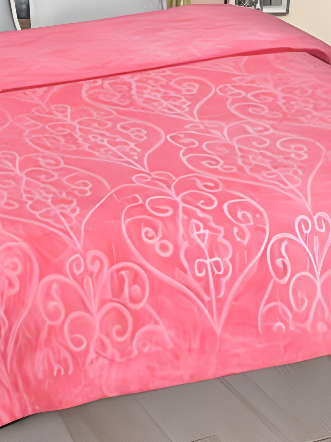

RF RELAXFEEL Pink Floral Heavy Winter 400 GSM Double Bed Blanket