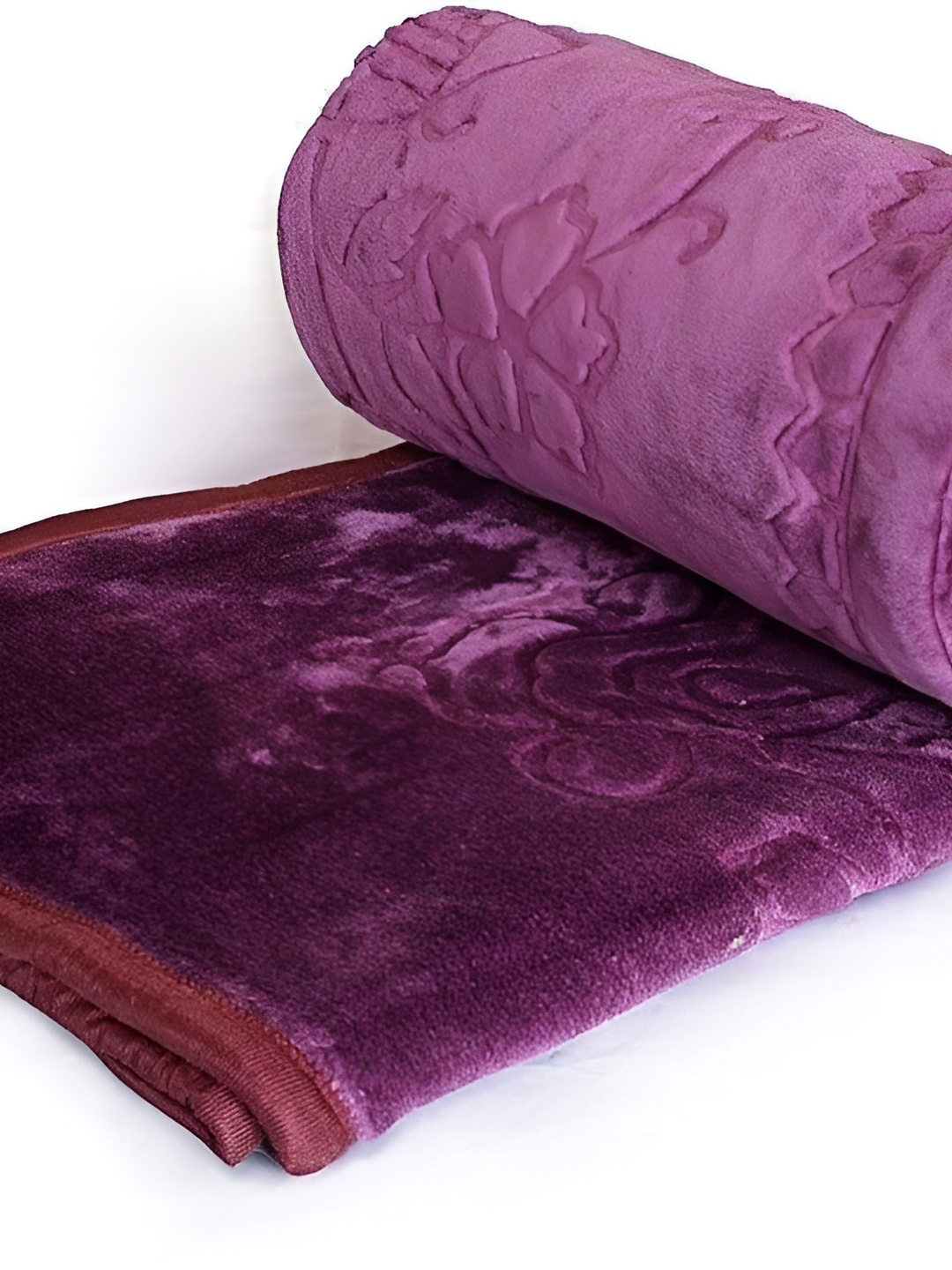 

RF RELAXFEEL Purple Floral Heavy Winter 150 GSM Double Bed Blanket