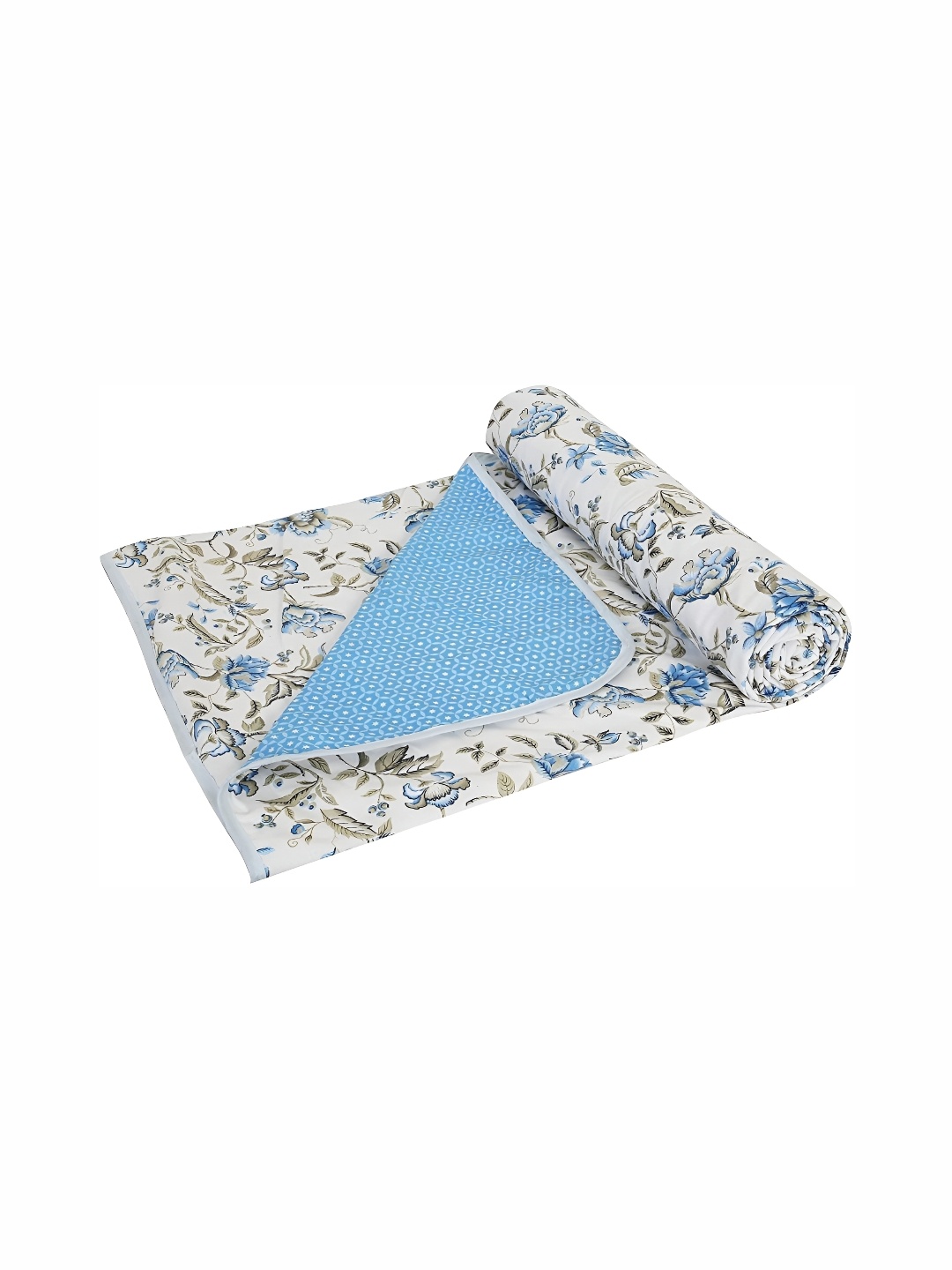 

RF RELAXFEEL Blue & White Floral Heavy Winter 150 GSM Double Bed Dohar