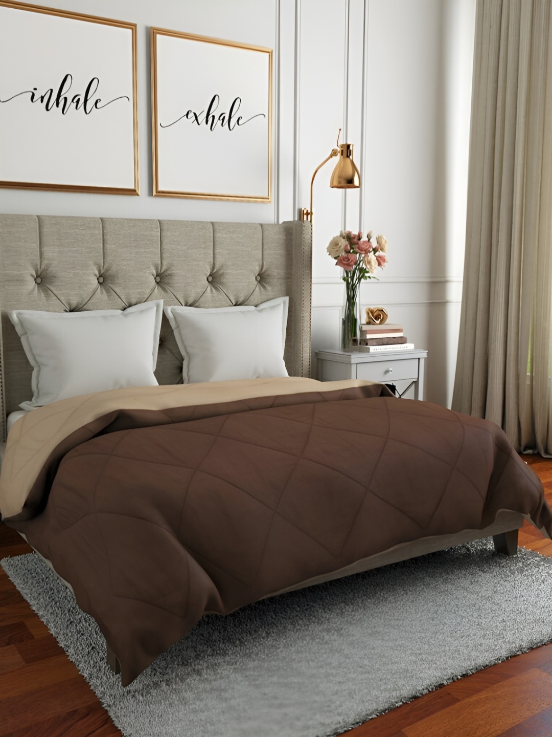 

RF RELAXFEEL Brown Heavy Winter 233 GSM Single Bed Quilt