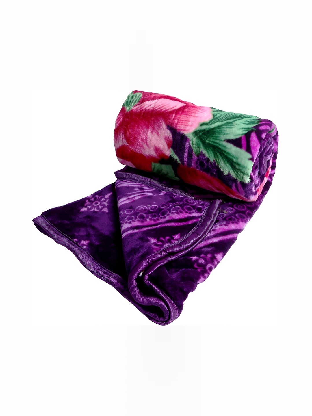 

RF RELAXFEEL Purple & Red Microfiber Heavy Winter 150 GSM Double Bed Blanket