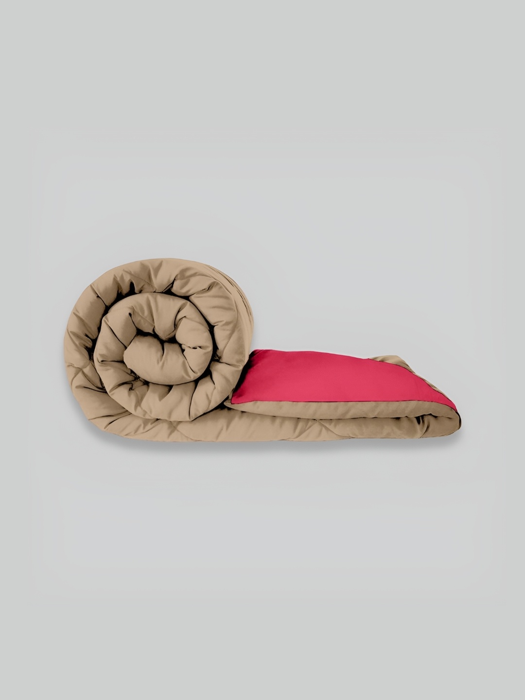 

RF RELAXFEEL Beige & Pink Geometric Heavy Winter 233 GSM Double Bed Quilt