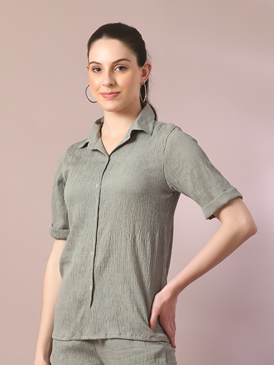 

DressBerry Smart Textured Casual Shirt, Grey