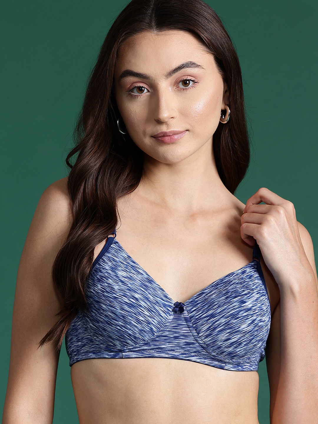 

DressBerry Self Design Full Coverage Lightly Padded Bra, Blue