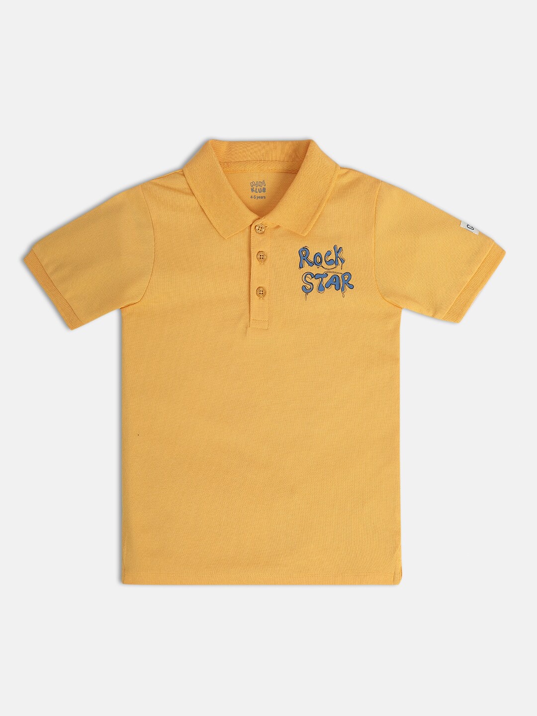 

MINI KLUB Boys Typography Printed Polo Collar Cotton T-shirt, Orange