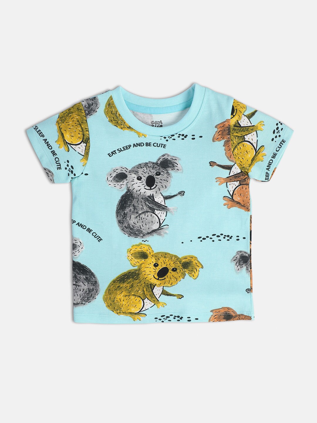 

MINI KLUB Boys Animal Printed Cotton T-shirt, Blue
