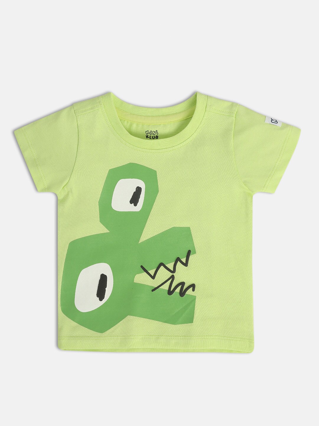

MINI KLUB Boys Cartoon Printed Cototn T-shirt, Green