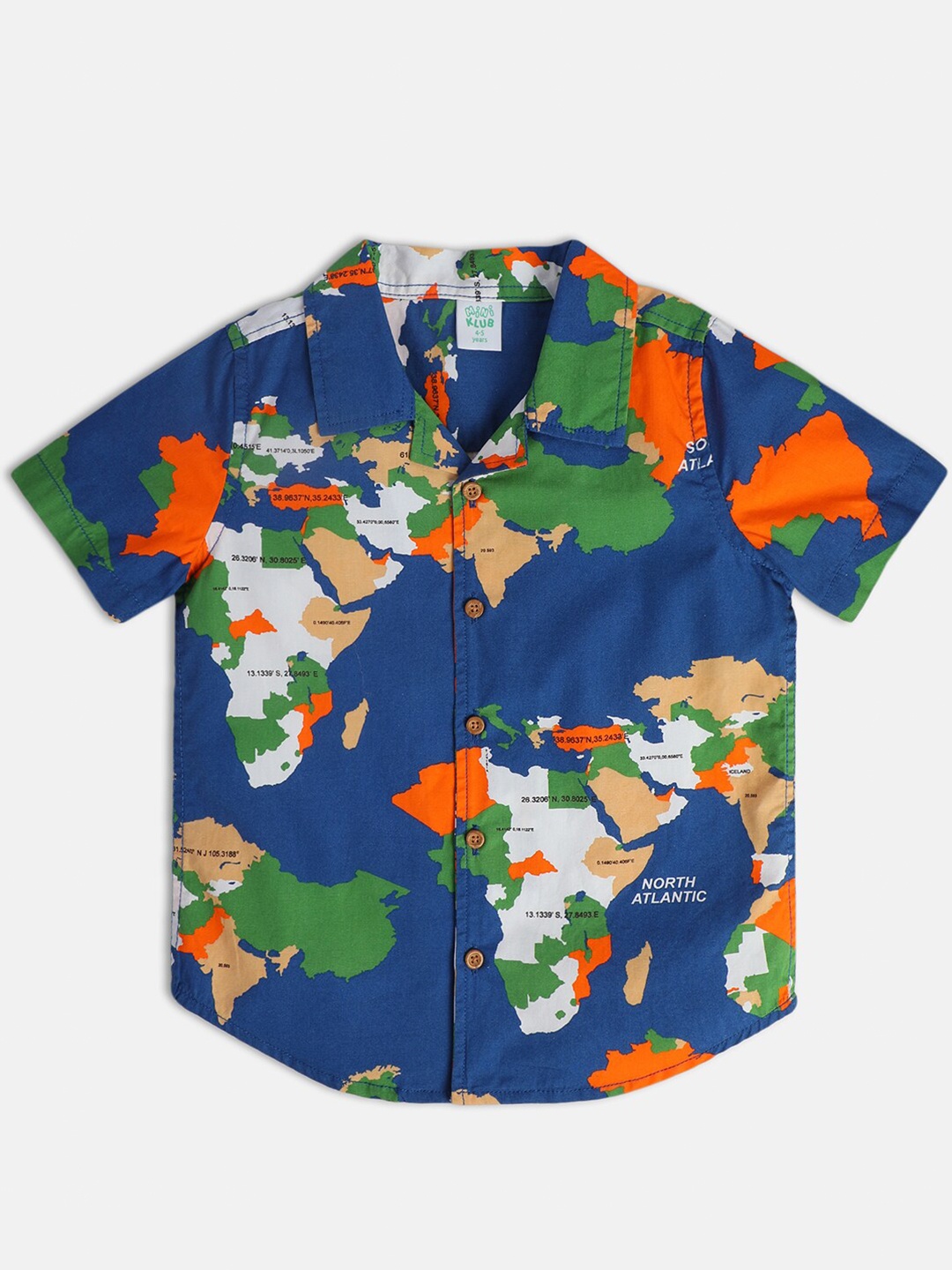 

MINI KLUB Boys Classic Graphic Printed Casual Shirt, Blue