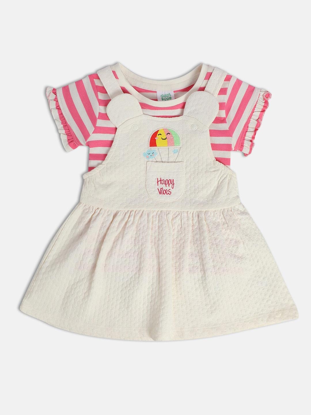 

MINI KLUB Girls Striped T-shirt with Skirt, White
