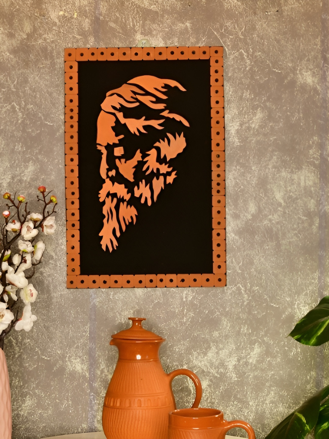 

SOWPEACE Brown & Black Textured Rabindranath Paintings Wall Art