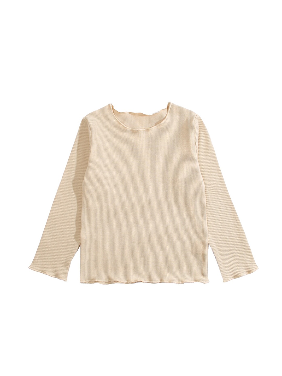 

StyleCast x Revolte Beige Round Neck Long Sleeves Top
