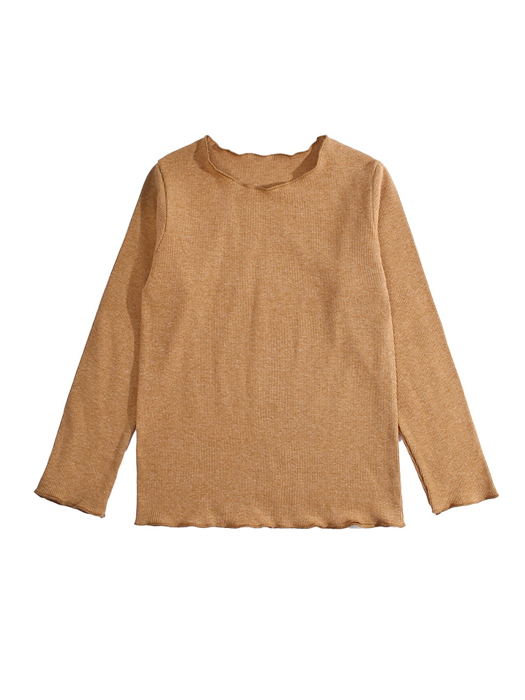 

StyleCast x Revolte Brown Round Neck Long Sleeves Top