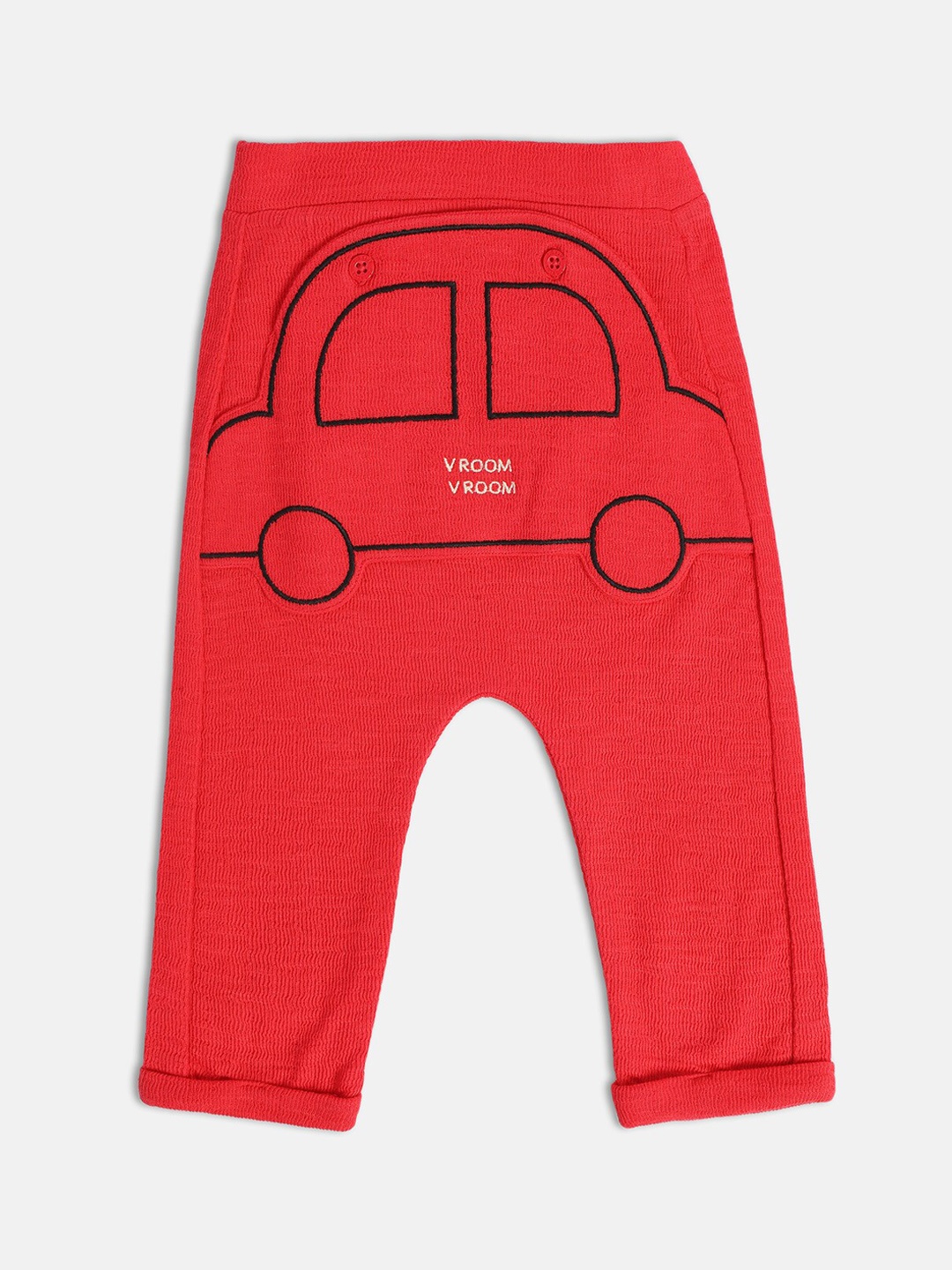 

MINI KLUB Infant Boys Graphic Printed Pure Cotton Joggers, Red