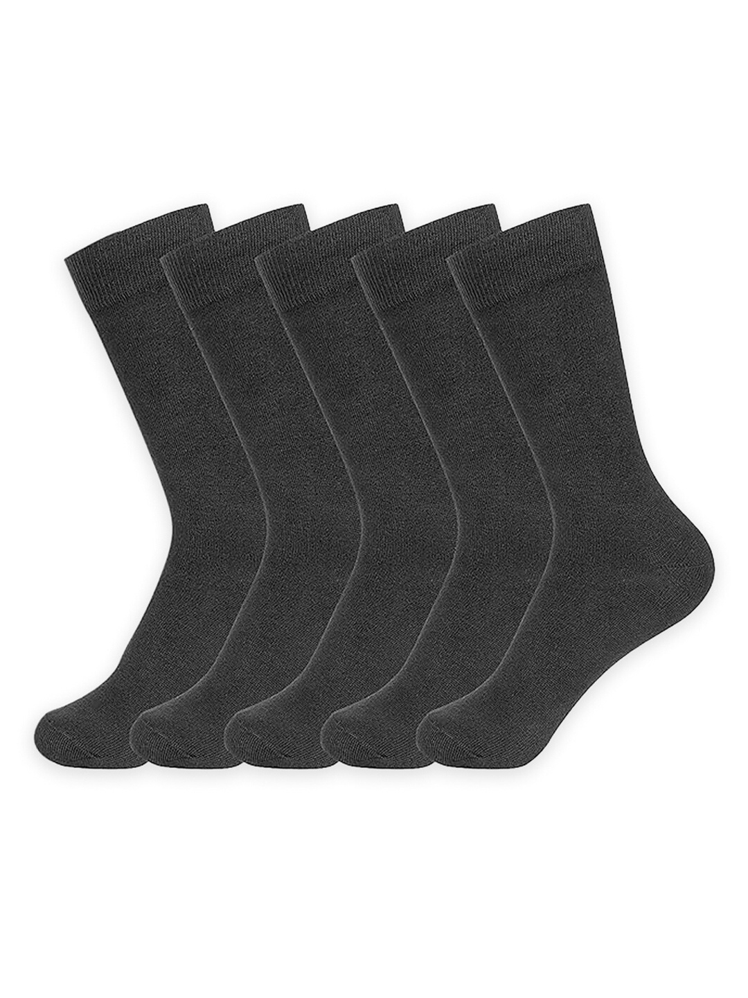 

Supersox Kids Pack Of 5 Anti Bacterial Cotton Calf Length Socks, Black