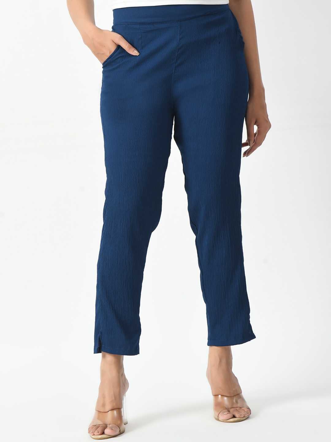 

BAESD Women Relaxed Straight Leg High-Rise Trouser, Blue