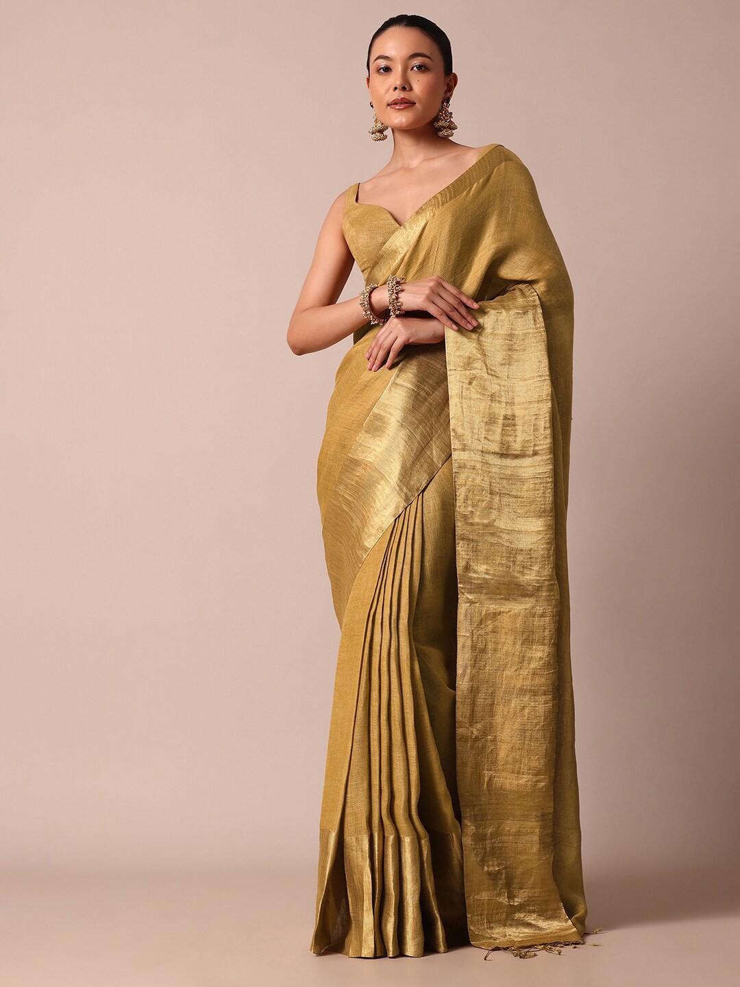 

KALKI Fashion Woven Design Zari Saree, Gold