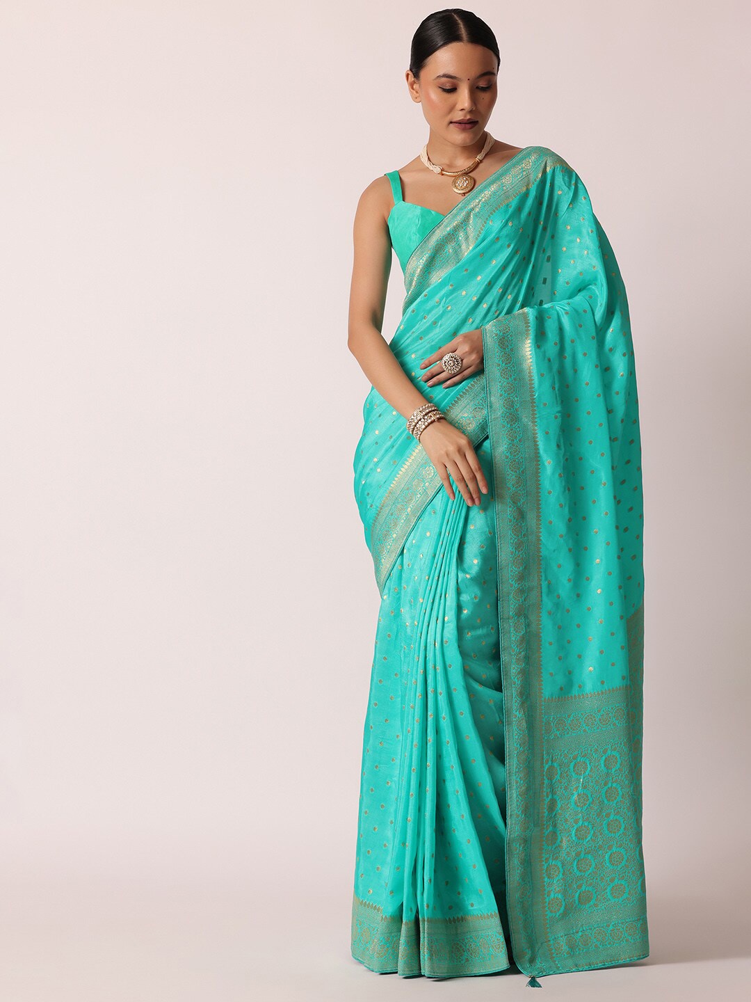 

KALKI Fashion Ethnic Motifs Woven Design Zari Saree, Blue