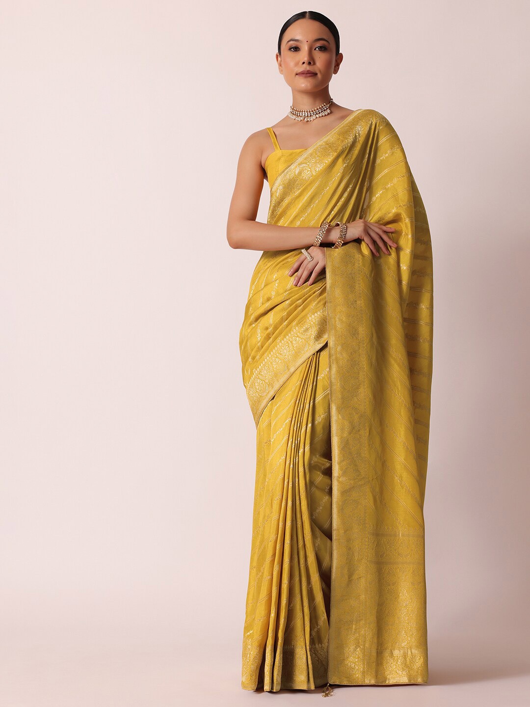 

KALKI Fashion Woven Design Zari Saree, Yellow