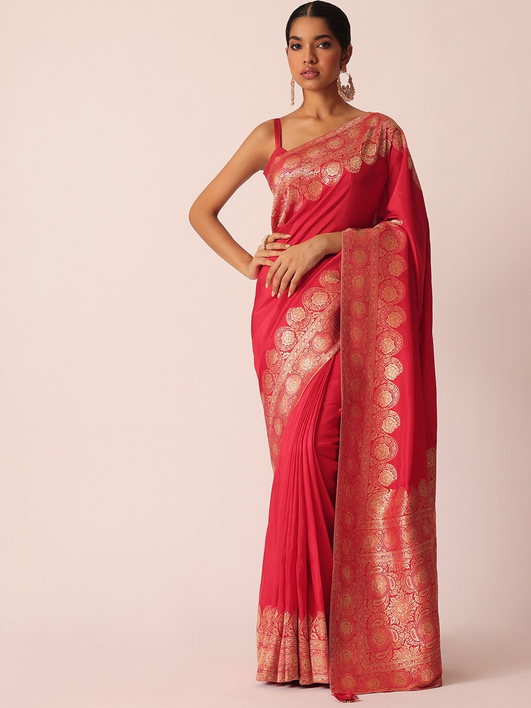 

KALKI Fashion Woven Design Zari Saree, Red