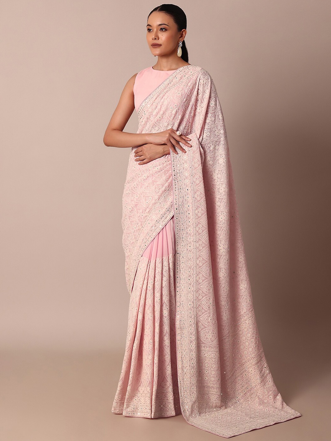 

KALKI Fashion Floral Embroidered Saree, Pink