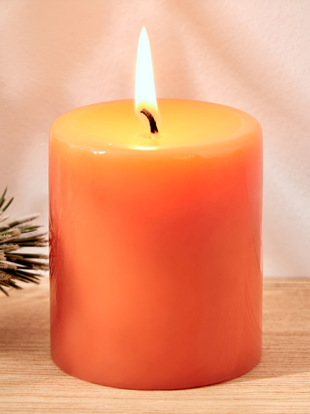 

Home Centre Orange Wax Mandarin Scented Pillar Candle