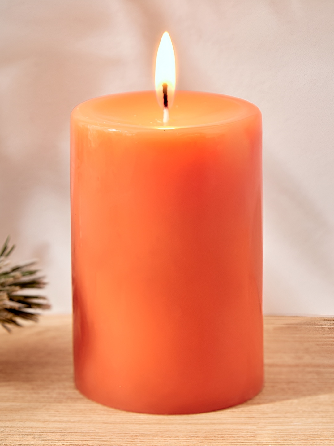 

Home Centre Orange Wax Mandarin Scented Pillar Candle