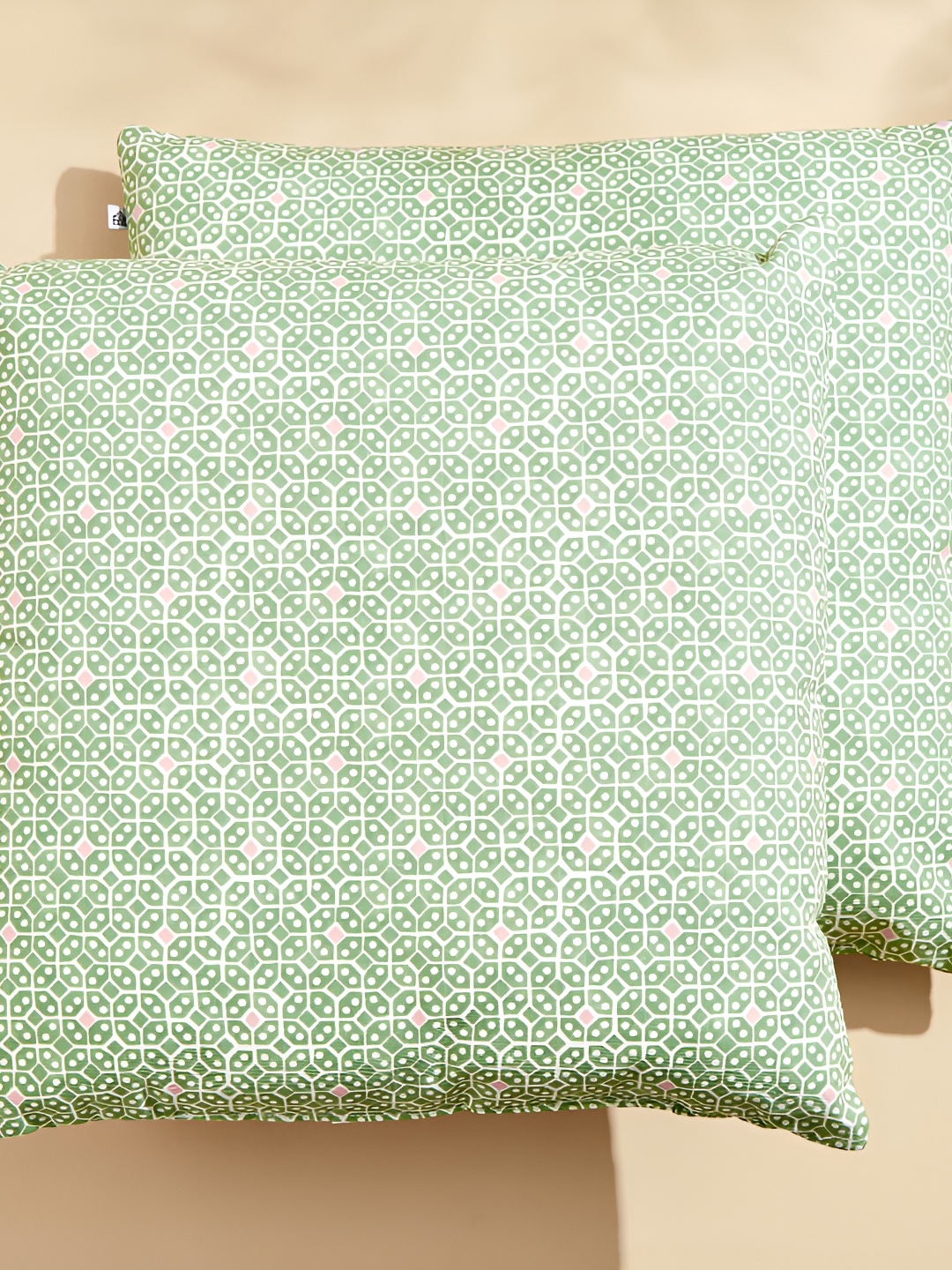 

Home Centre Green 2 Pieces Printed Cotton Pre-Filled Cushions