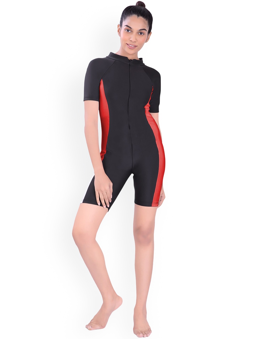

Fiesta Clara Colorblock Padded Swimwear Legsuit, Red