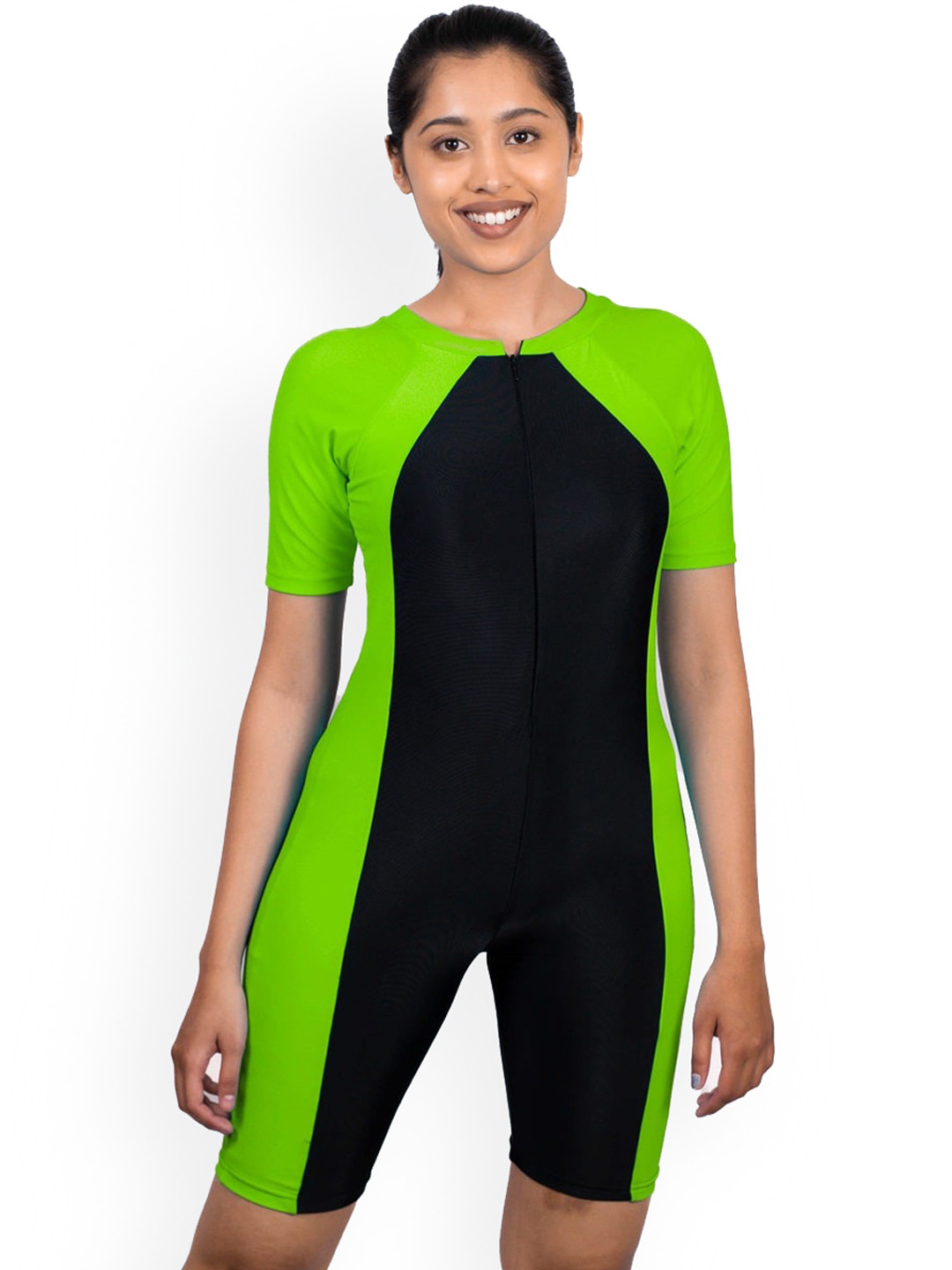 

Fiesta Clara Colorblock Padded Swimwear Legsuit, Green