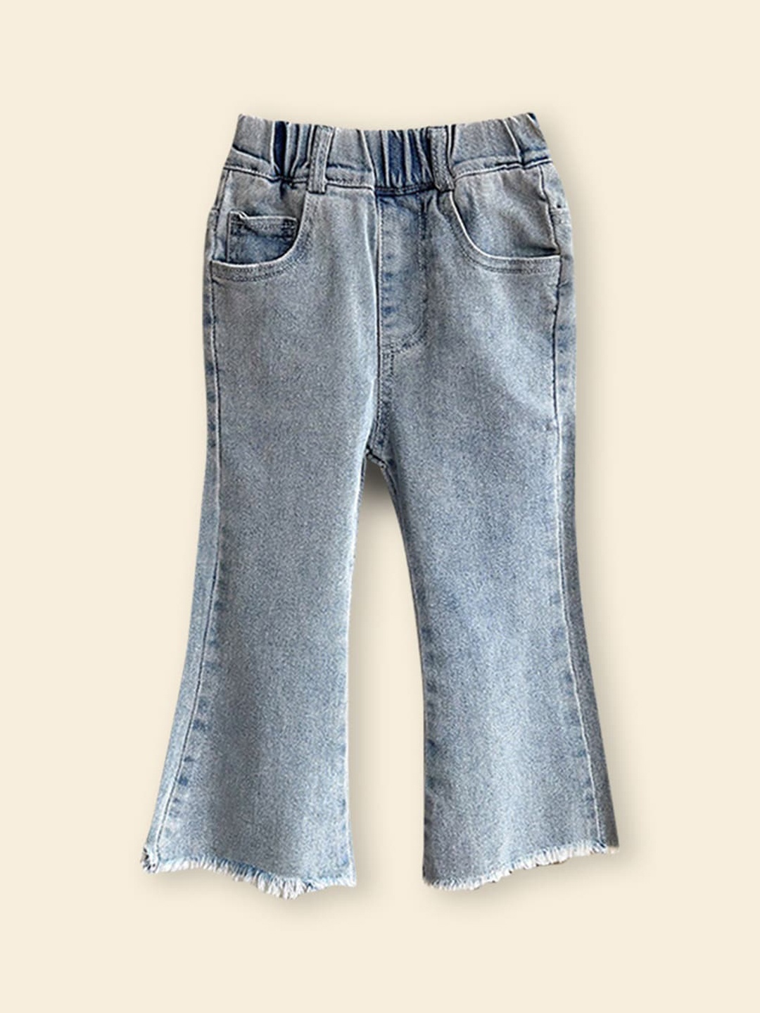 

INCLUD Girls Clean Look Heavy Fade Cotton Jeans, Blue