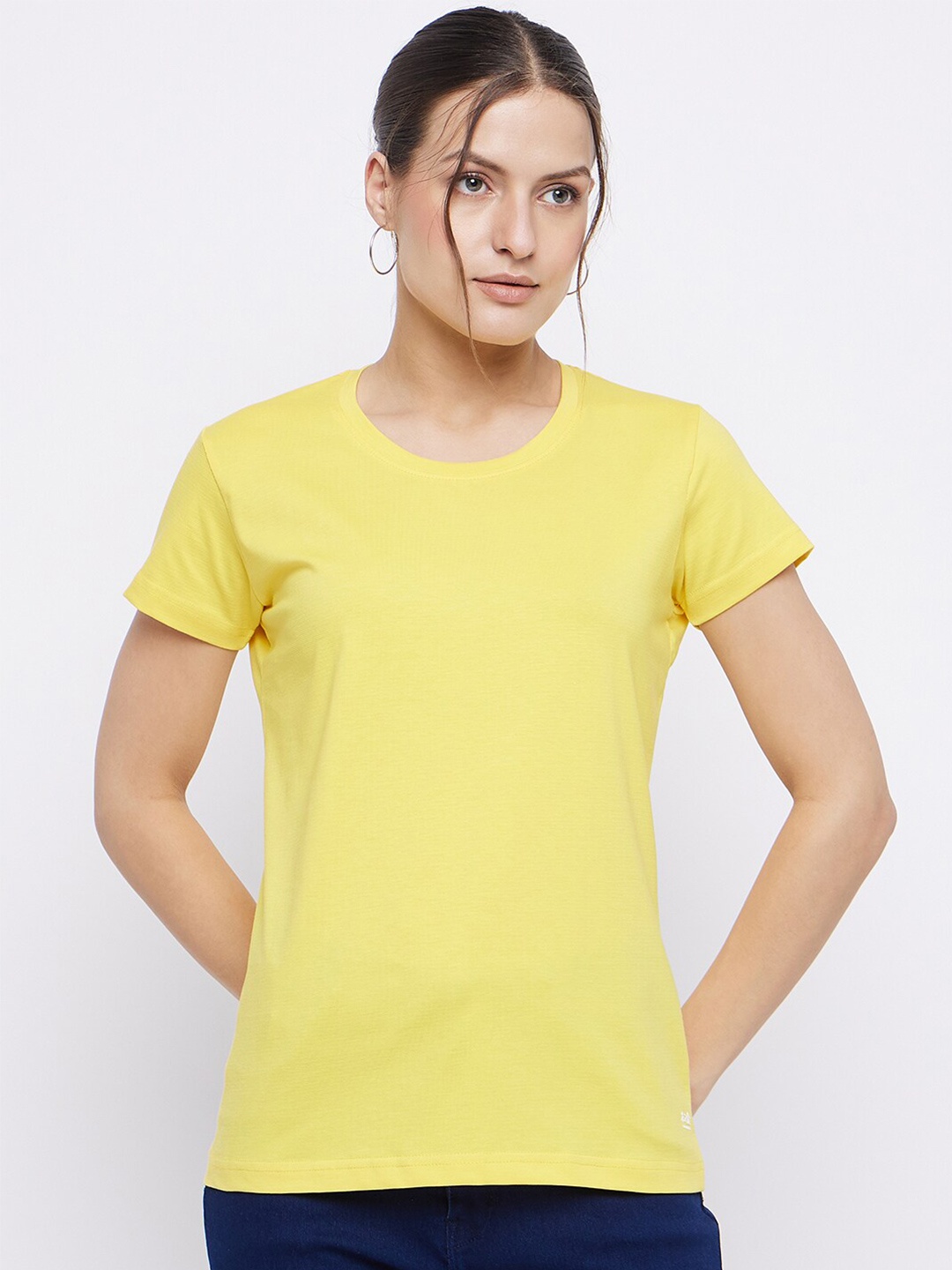 

Okane Round Neck Cotton T-shirt, Mustard