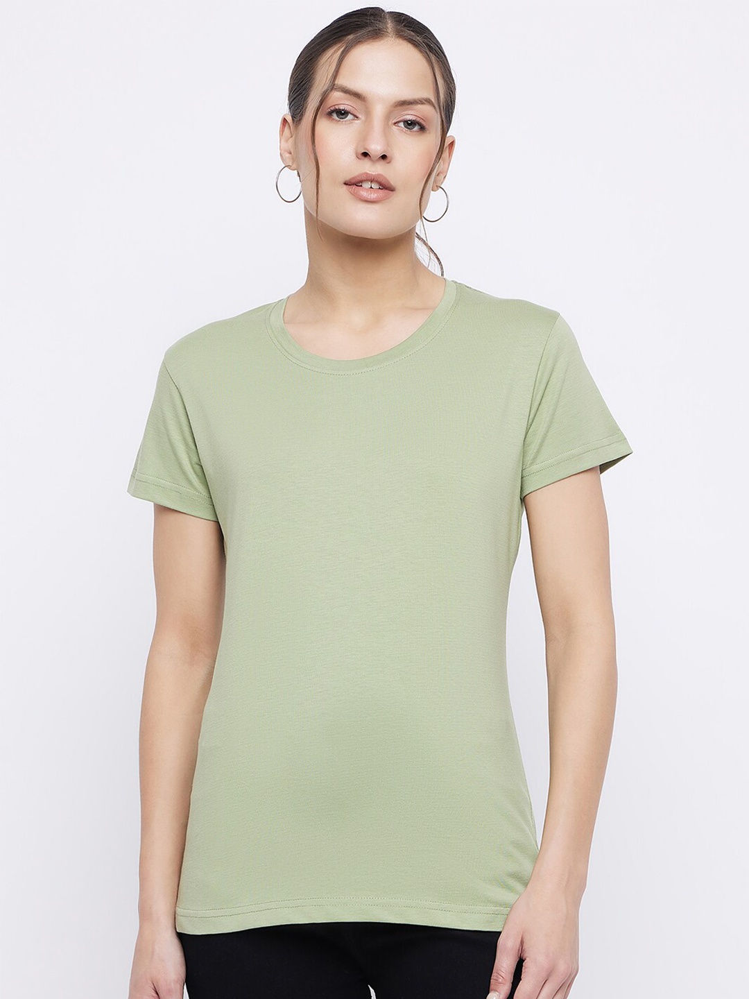 

Okane Round Neck Cotton T-shirt, Olive