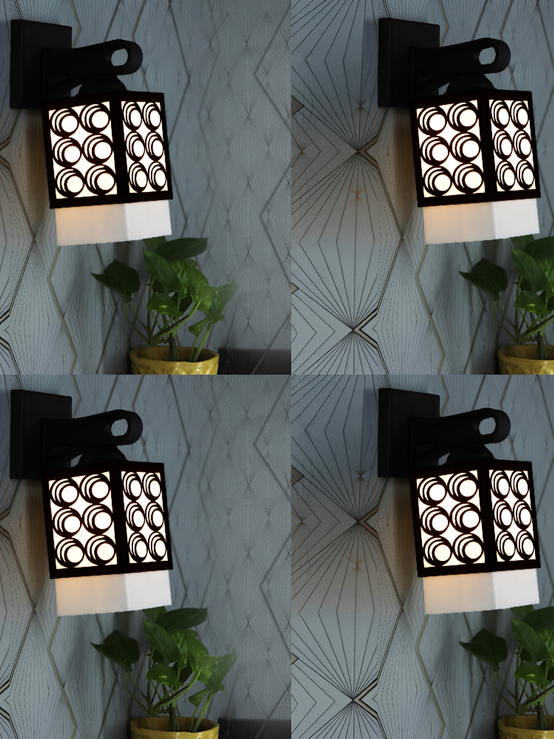 

1ST TIME White & Black Square Textured Wooden Self Assembly Contemporary Wall Lamp