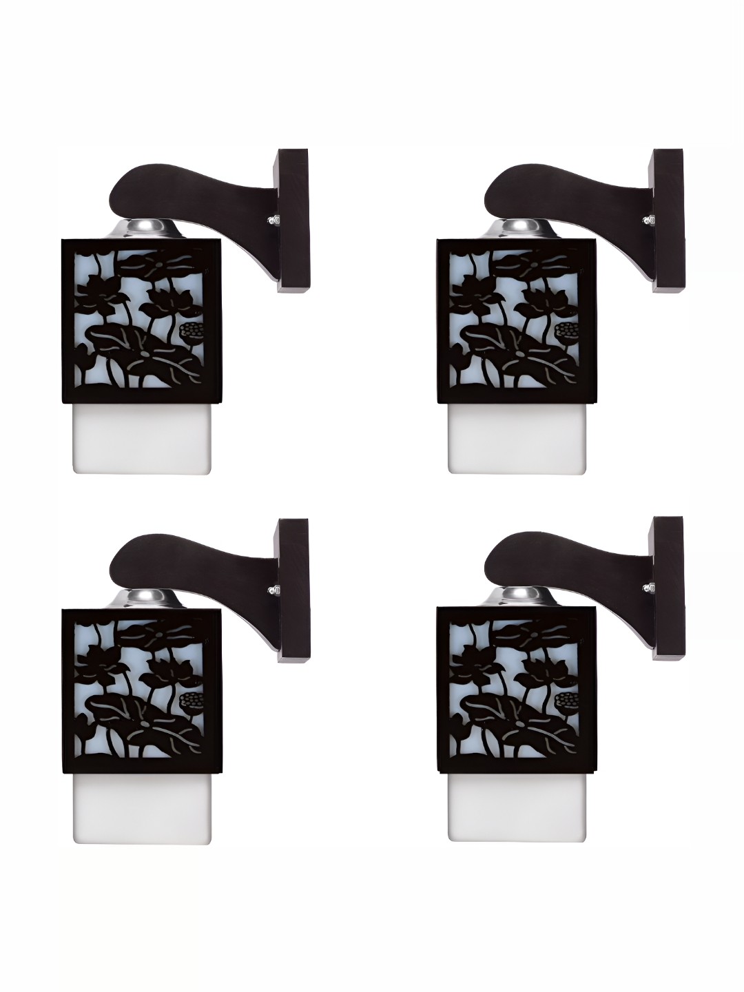 

1ST TIME White & Black 4 Pieces Wood Contemporary Square Shaped Wall Lamp