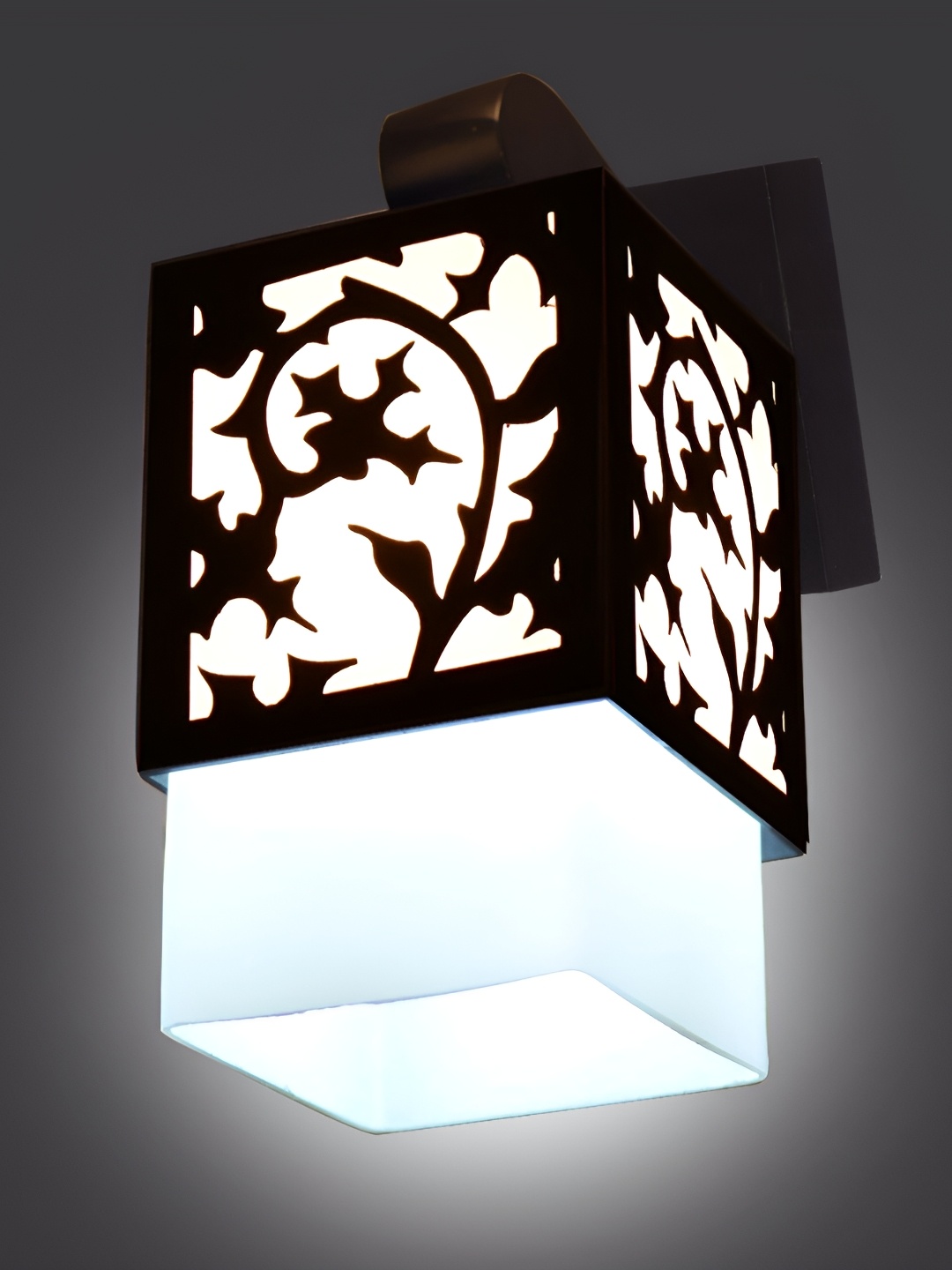 

1ST TIME Black & White Wood Traditional Square Shaped Wall Lamp