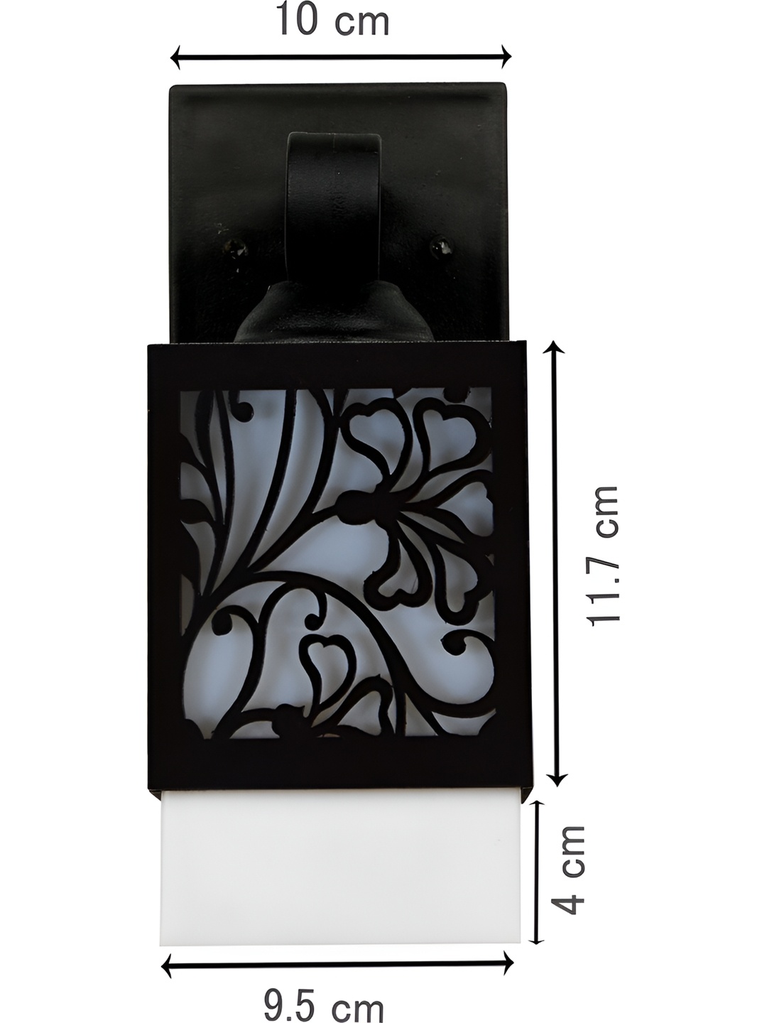 

1ST TIME Black & White Textured Traditional Square Shaped Wooden Wall Lamp