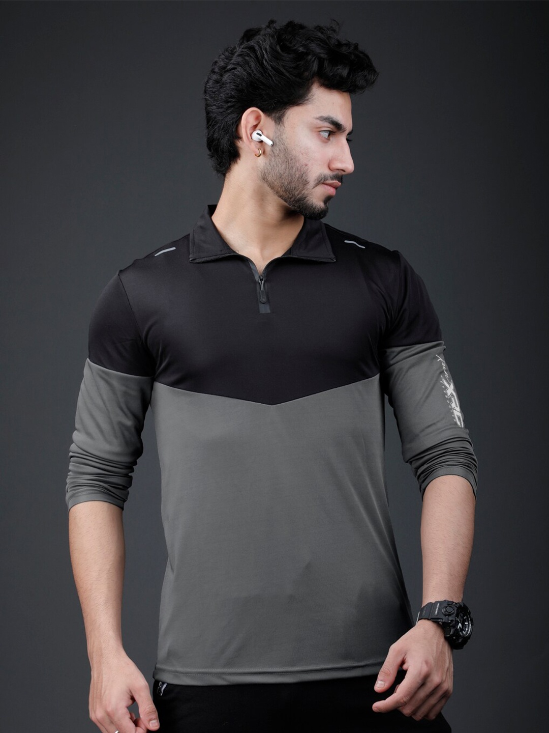 

Eyebogler Polo Collar Gym Wear T-shirt, Black