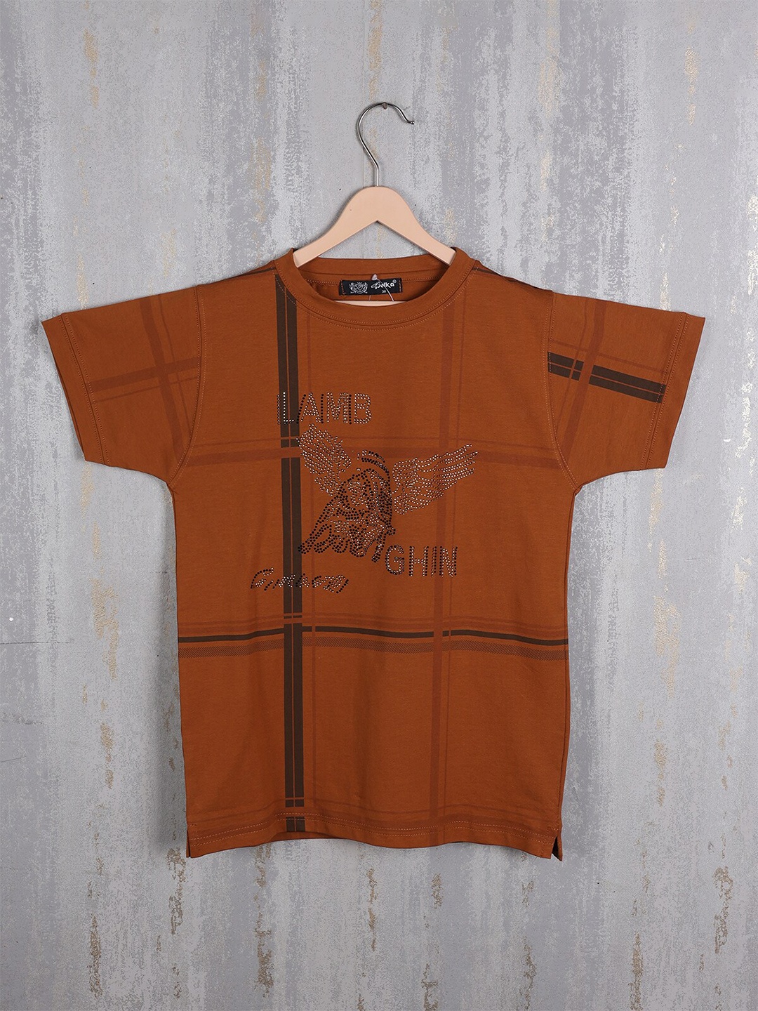 

Albion Boys Checked Pockets T-shirt, Coffee brown